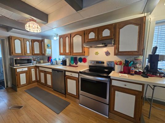 Interior, Kitchen, Wood Texture Flooring