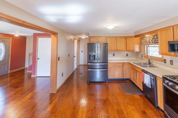 Interior, Kitchen, Stainless Steel Appliances, Wood Texture Flooring