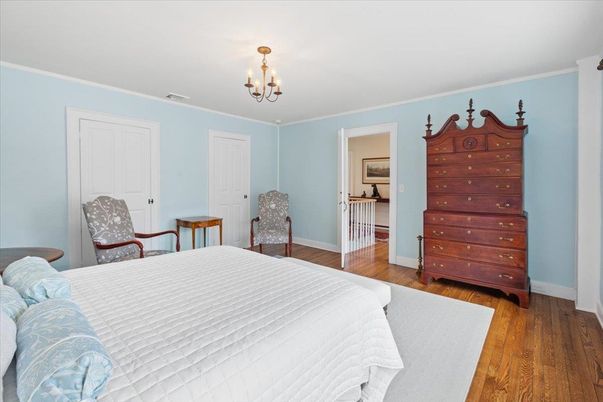 Bedroom, Chandelier, Interior, Wood Texture Flooring