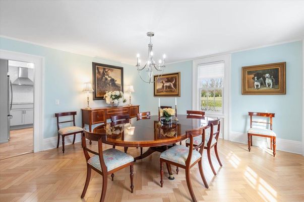 Chandelier, Dining room, Interior, Wood Texture Flooring