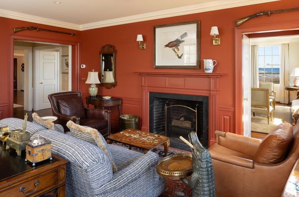 Bedroom, Fireplace, Interior, Living room, Recessed Lighting