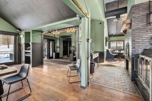 Fireplace, Interior, Stone Walls, Wood Texture Flooring