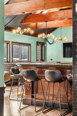 Interior, Pendant Lights, Wooden Beams, Wood Texture Flooring