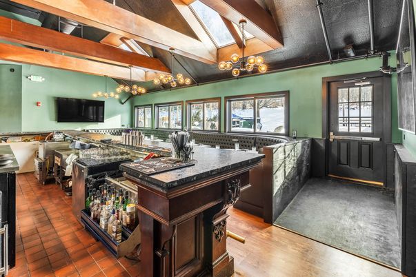Chandelier, Interior, Kitchen, Wooden Beams, Wood Texture Flooring