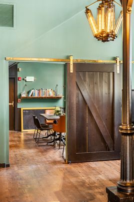 Chandelier, Home Office, Interior, Wood Texture Flooring