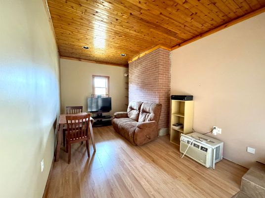 Interior, Living room, Recessed Lighting, Stone Walls, Wooden Ceilings, Wood Texture Flooring