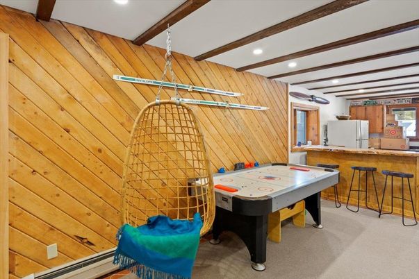 Game Room, Interior, Recessed Lighting, Wooden Beams, Wooden Walls