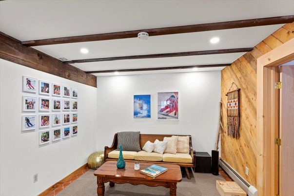 Interior, Living room, Recessed Lighting, Wooden Walls