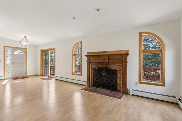 Empty room, Fireplace, Interior, Wood Texture Flooring