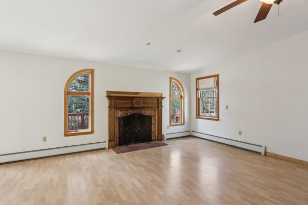 Empty room, Fireplace, Interior, Wood Texture Flooring