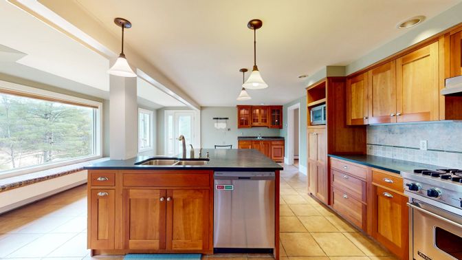 Interior, Kitchen, Pendant Lights, Recessed Lighting, Stainless Steel Appliances