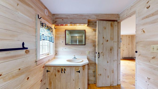 Bathroom, Interior, Wood Texture Flooring, Wooden Walls