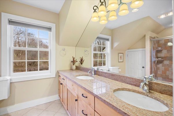Bathroom, Dual Sink Vanities, Glass Shower, Interior