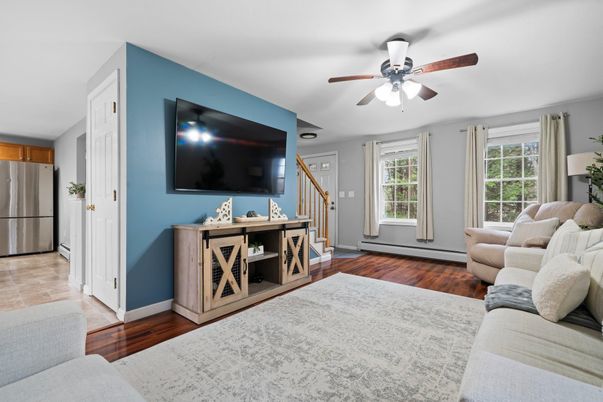 Interior, Kitchen, Living room, Stainless Steel Appliances, Wood Texture Flooring