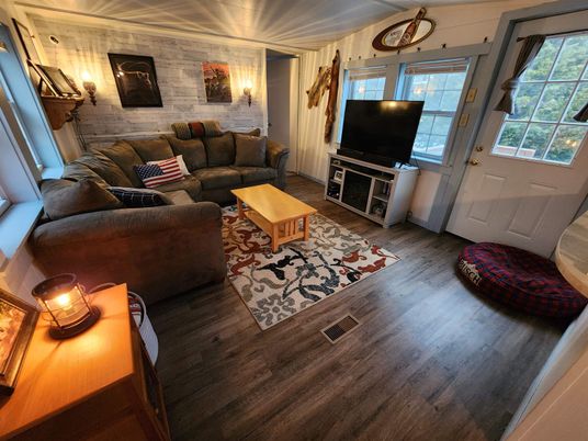 Interior, Living room, Stone Walls, Wood Texture Flooring