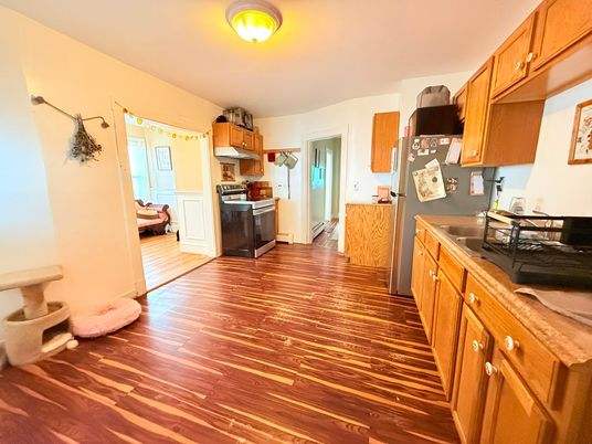 Interior, Kitchen, Wood Texture Flooring