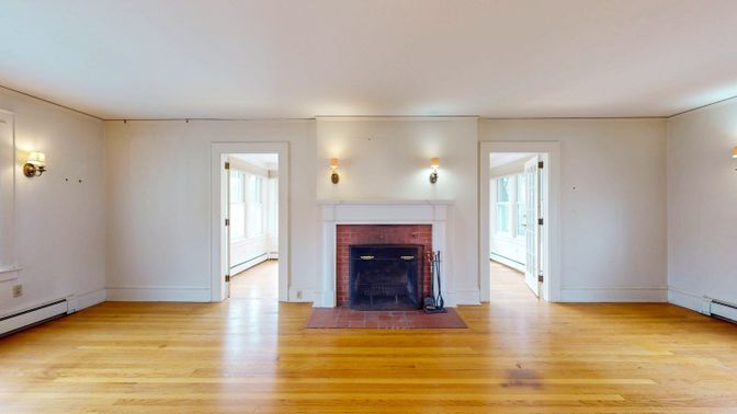 Empty room, Fireplace, Interior, Wood Texture Flooring