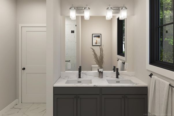 Bathroom, Dual Sink Vanities, Interior, Marble