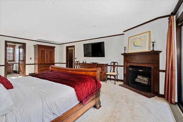 Bedroom, Fireplace, Interior