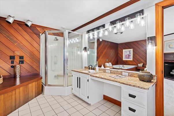 Bathroom, Dual Sink Vanities, Glass Shower, Interior