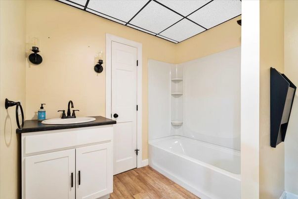 Bathroom, Interior, Wood Texture Flooring