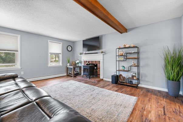 Fireplace, Interior, Wood Texture Flooring