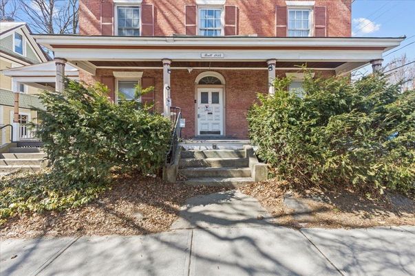 Exterior, Facade, Brick Facade, American Foursquare