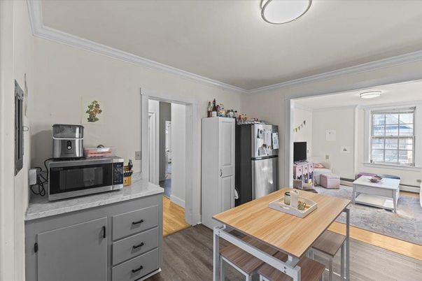 Dining room, Interior, Kitchen, Living room, Wood Texture Flooring