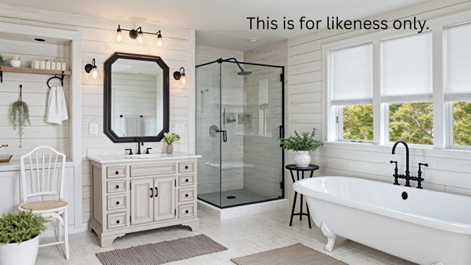 Bathroom, Dual Sink Vanities, Free Standing Baths, Glass Shower, Interior