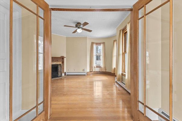 Empty room, Fireplace, Interior, Wood Texture Flooring