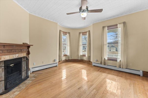 Empty room, Fireplace, Interior, Wood Texture Flooring