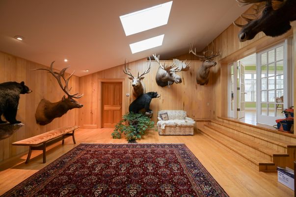 Interior, Recessed Lighting, Wood Texture Flooring, Wooden Walls