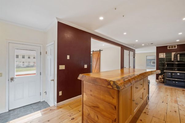 Interior, Kitchen, Recessed Lighting, Wood Texture Flooring