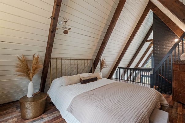 Bedroom, Interior, Wooden Beams, Wood Texture Flooring