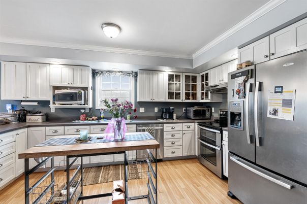 Interior, Kitchen, Stainless Steel Appliances, Wood Texture Flooring