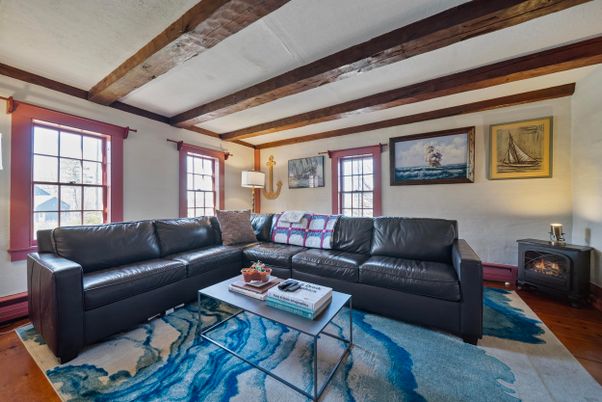 Fireplace, Interior, Living room, Wooden Beams, Wood Texture Flooring