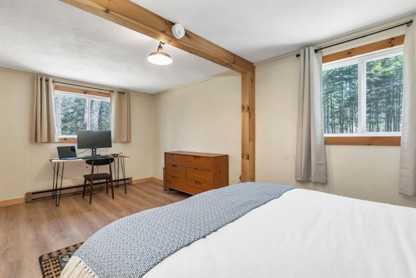 Bedroom, Home Office, Interior, Wooden Beams, Wood Texture Flooring