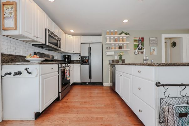 Interior, Kitchen, Recessed Lighting, Wood Texture Flooring