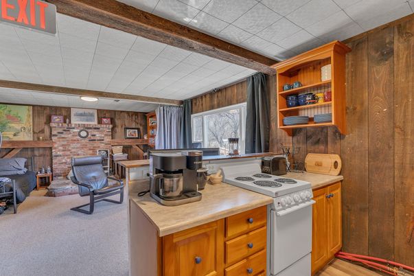 Interior, Kitchen, Stone Walls, Wooden Walls