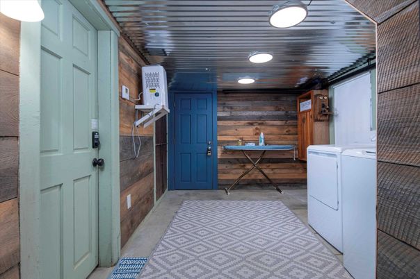 Interior, Recessed Lighting, Washer, Wooden Walls
