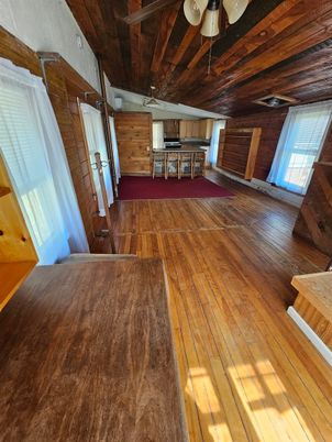 Dining room, Interior, Wooden Ceilings, Wood Texture Flooring, Wooden Walls