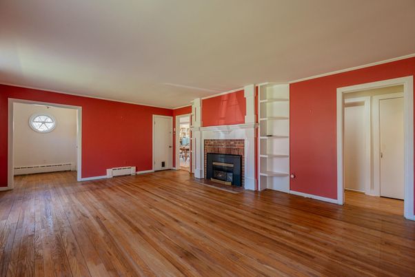 Empty room, Fireplace, Interior, Wood Texture Flooring