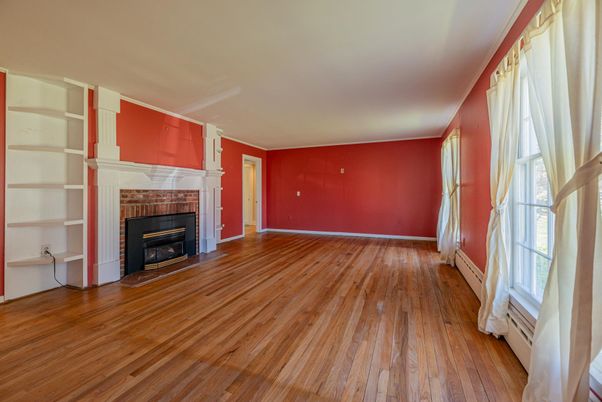 Empty room, Fireplace, Interior, Wood Texture Flooring