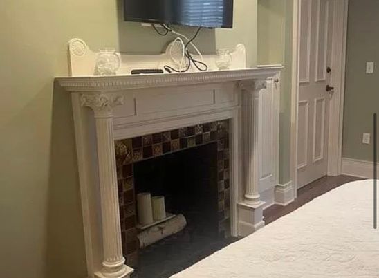 Bedroom, Fireplace, Interior