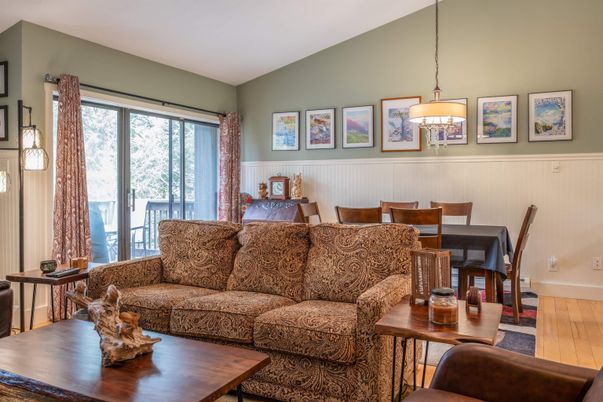 Dining room, Interior, Living room, Pendant Lights, Wood Texture Flooring