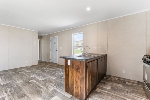 Interior, Kitchen, Recessed Lighting, Wood Texture Flooring