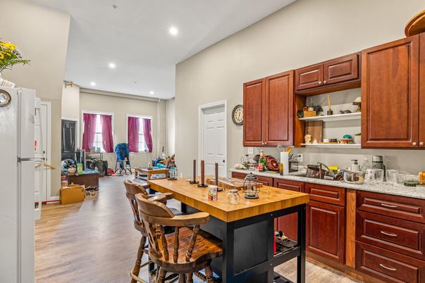 Interior, Kitchen, Recessed Lighting, Wood Texture Flooring