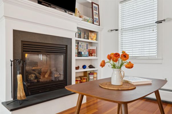 Fireplace, Interior, Wood Texture Flooring