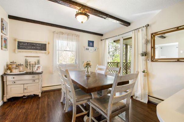 Dining room, Interior, Wooden Beams, Wood Texture Flooring