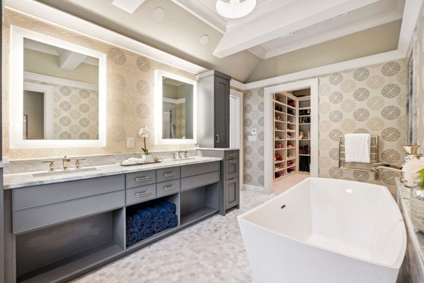 Bathroom, Dual Sink Vanities, Free Standing Baths, Interior, Walk-in Closets